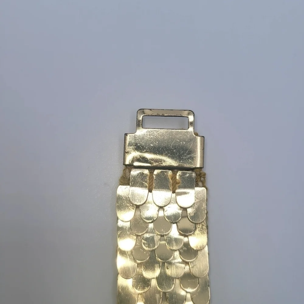 Gold Tone Metallic Rhinestone Belt Y2K Bling Embellished